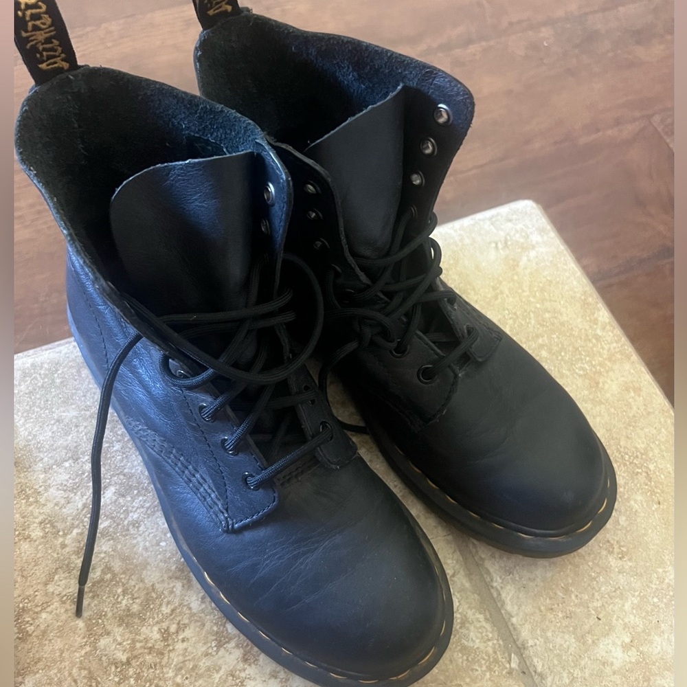 Dr. Martens Black Leather Moto Boots